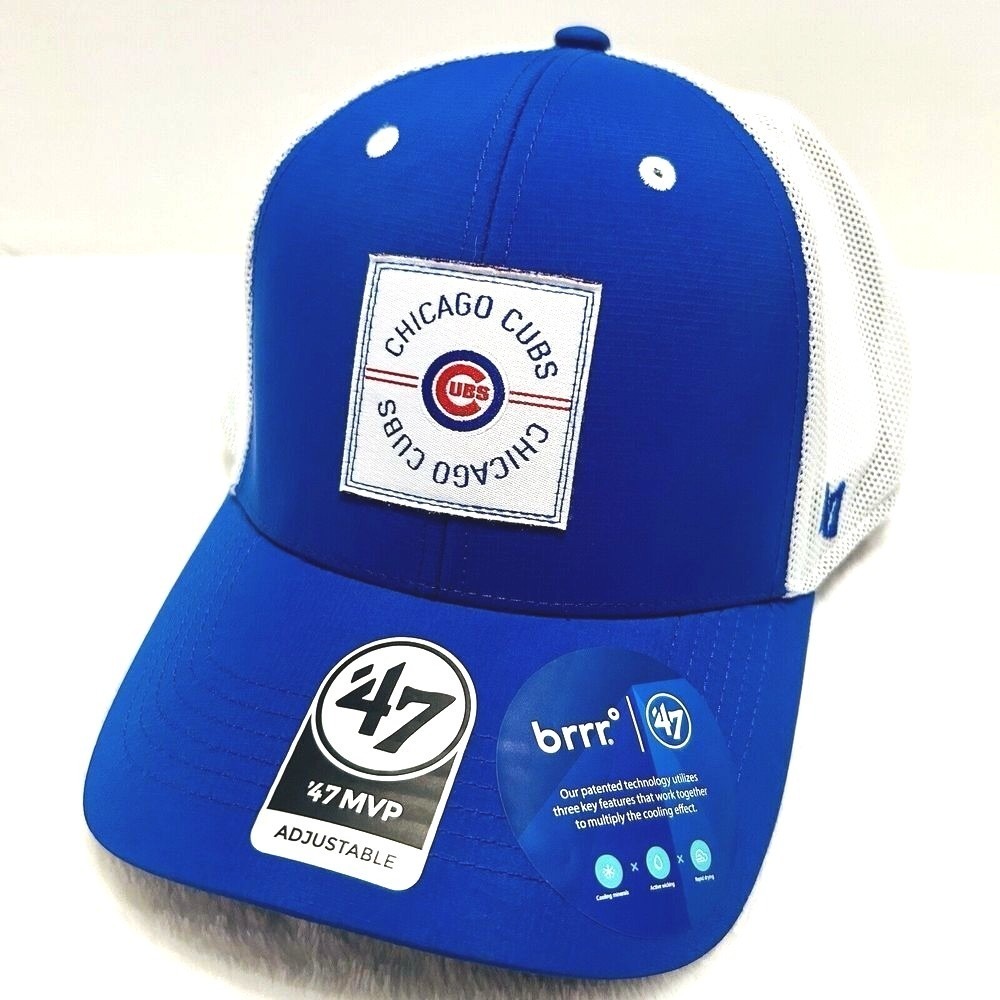 '47 Brand Chicago Cubs Brrr MVP Adjustable Hat Cap Blue Patch MLB Baseball